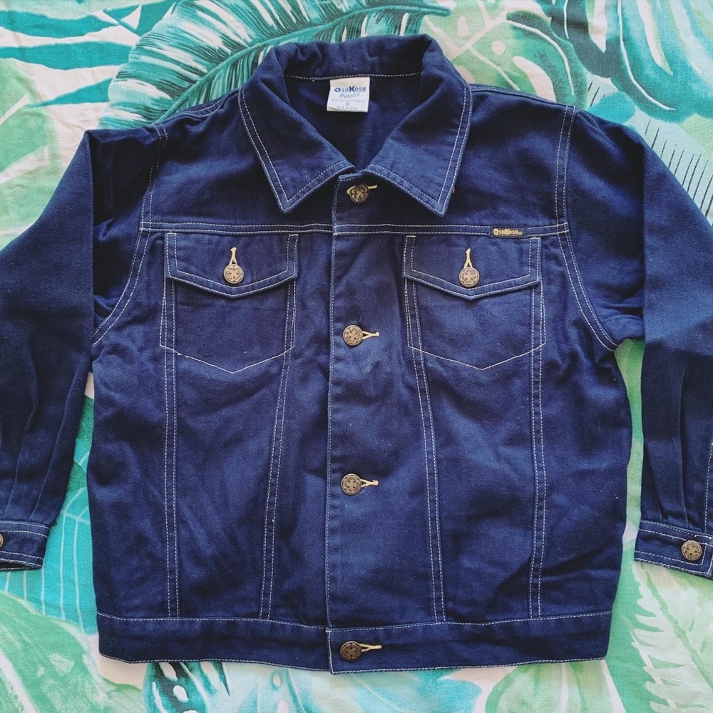 Osh Kosh Navy Blue Denim Jacket Kids Size 6 - Picture 1 of 3